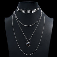 Load image into Gallery viewer, Multi-layer Charm Statement Collar Choker 4 Layers Heart Crystal Stone Pendant Chain Necklace for Women Gift Jewelry