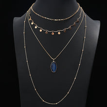Load image into Gallery viewer, Multi-layer Charm Statement Collar Choker 4 Layers Oval Crystal Stone Pendant Chain Necklace for Women Gift Jewelry