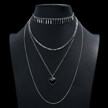 Load image into Gallery viewer, Multi-layer Charm Statement Collar Choker 4 Layers Heart Crystal Stone Pendant Chain Necklace for Women Gift Jewelry