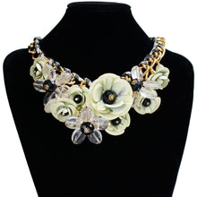 Load image into Gallery viewer, Women Necklaces Mixed Style Chain Crystal Colorful Flower Luxury Weave Necklace Pendants Statement Necklaces For Women 2020