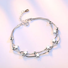 Load image into Gallery viewer, Crazy Feng Fashion Silver Color Stars Charm Bracelets Bangles White Zircon Crystal Bracelet Women Femme Fashion Jewelry