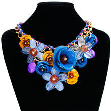 Load image into Gallery viewer, Women Necklaces Mixed Style Chain Crystal Colorful Flower Luxury Weave Necklace Pendants Statement Necklaces For Women 2020