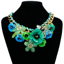 Load image into Gallery viewer, Women Necklaces Mixed Style Chain Crystal Colorful Flower Luxury Weave Necklace Pendants Statement Necklaces For Women 2020