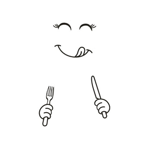 Mignon Stickers muraux réfrigérateur heureux délicieux visage cuisine réfrigérateur réfrigérateur vinyle autocollants Art mur décalque décor à la maison