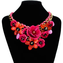 Load image into Gallery viewer, Women Necklaces Mixed Style Chain Crystal Colorful Flower Luxury Weave Necklace Pendants Statement Necklaces For Women 2020