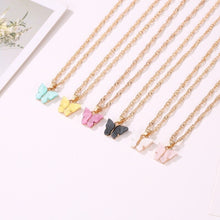 Load image into Gallery viewer, Acrylic Butterfly Necklace Fashion Jewelry Gold Choker Necklace Women Bridesmaid Gifts