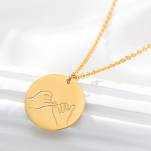 Load image into Gallery viewer, Stainless Steel Sign Language Gestures Necklace For Women Girls Rose Gold Silver Long Chain Engraved Choker Necklace BFF Jewelry