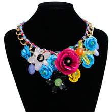 Load image into Gallery viewer, Women Necklaces Mixed Style Chain Crystal Colorful Flower Luxury Weave Necklace Pendants Statement Necklaces For Women 2020