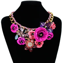 Load image into Gallery viewer, Women Necklaces Mixed Style Chain Crystal Colorful Flower Luxury Weave Necklace Pendants Statement Necklaces For Women 2020