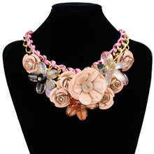 Load image into Gallery viewer, Women Necklaces Mixed Style Chain Crystal Colorful Flower Luxury Weave Necklace Pendants Statement Necklaces For Women 2020
