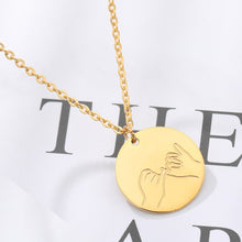 Load image into Gallery viewer, Stainless Steel Sign Language Gestures Necklace For Women Girls Rose Gold Silver Long Chain Engraved Choker Necklace BFF Jewelry