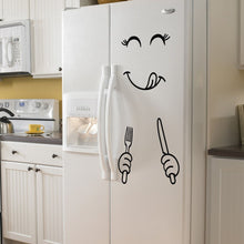 Load image into Gallery viewer, Mignon Stickers muraux réfrigérateur heureux délicieux visage cuisine réfrigérateur réfrigérateur vinyle autocollants Art mur décalque décor à la maison