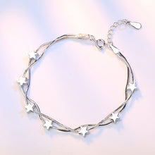 Load image into Gallery viewer, Crazy Feng Fashion Silver Color Stars Charm Bracelets Bangles White Zircon Crystal Bracelet Women Femme Fashion Jewelry