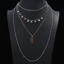 Load image into Gallery viewer, Multi-layer Charm Statement Collar Choker 4 Layers Oval Crystal Stone Pendant Chain Necklace for Women Gift Jewelry