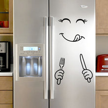 Load image into Gallery viewer, Mignon Stickers muraux réfrigérateur heureux délicieux visage cuisine réfrigérateur réfrigérateur vinyle autocollants Art mur décalque décor à la maison