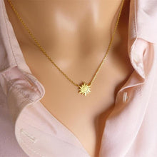 Load image into Gallery viewer, Stainless Steel Chain Colar Gold Sun Pendant Necklace Women Men Jewelry Christmas Gift Round Charm Choker