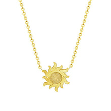 Load image into Gallery viewer, Stainless Steel Chain Colar Gold Sun Pendant Necklace Women Men Jewelry Christmas Gift Round Charm Choker