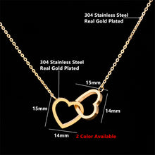 Load image into Gallery viewer, Double Heart Necklaces Pendants For Women Love jewellery Bridesmaid Gifts Stainless Steel Link Chain Bijoux Femme Collier Choker