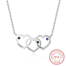 Load image into Gallery viewer, Personalized Necklaces 925 Sterling Silver Jewelry Heart Pendant DIY Birthstone Name Necklace Promise Anniversary Gift for Women