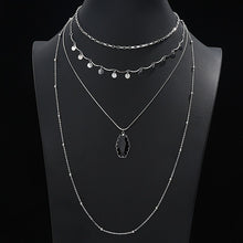Load image into Gallery viewer, Multi-layer Charm Statement Collar Choker 4 Layers Oval Crystal Stone Pendant Chain Necklace for Women Gift Jewelry