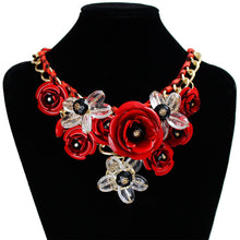 Load image into Gallery viewer, Women Necklaces Mixed Style Chain Crystal Colorful Flower Luxury Weave Necklace Pendants Statement Necklaces For Women 2020
