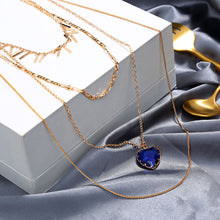 Load image into Gallery viewer, Multi-layer Charm Statement Collar Choker 4 Layers Heart Crystal Stone Pendant Chain Necklace for Women Gift Jewelry