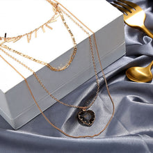 Load image into Gallery viewer, Multi-layer Charm Statement Collar Choker 4 Layers Heart Crystal Stone Pendant Chain Necklace for Women Gift Jewelry