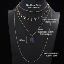 Load image into Gallery viewer, Multi-layer Charm Statement Collar Choker 4 Layers Oval Crystal Stone Pendant Chain Necklace for Women Gift Jewelry