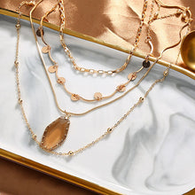 Load image into Gallery viewer, Multi-layer Charm Statement Collar Choker 4 Layers Oval Crystal Stone Pendant Chain Necklace for Women Gift Jewelry