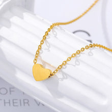 Load image into Gallery viewer, Choker Necklace Stainless Steel Rose Gold Color Dainty Heart Pendant Necklaces For Women Wedding Jewelry Kolye Bridesmaid Gifts