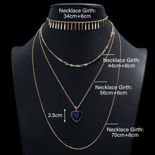 Load image into Gallery viewer, Multi-layer Charm Statement Collar Choker 4 Layers Heart Crystal Stone Pendant Chain Necklace for Women Gift Jewelry