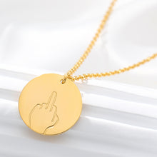 Load image into Gallery viewer, Stainless Steel Sign Language Gestures Necklace For Women Girls Rose Gold Silver Long Chain Engraved Choker Necklace BFF Jewelry